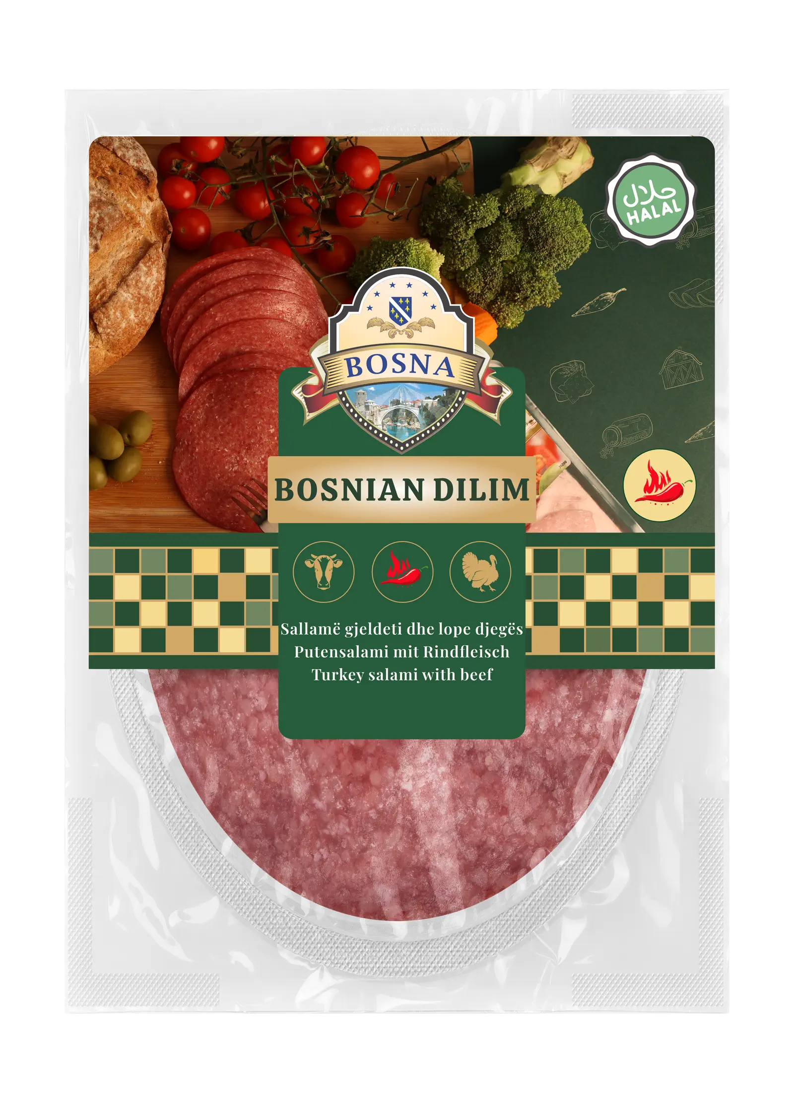 Bosna Halal, Sallam i prere lope dhe gjeldeti  me spec, 100g